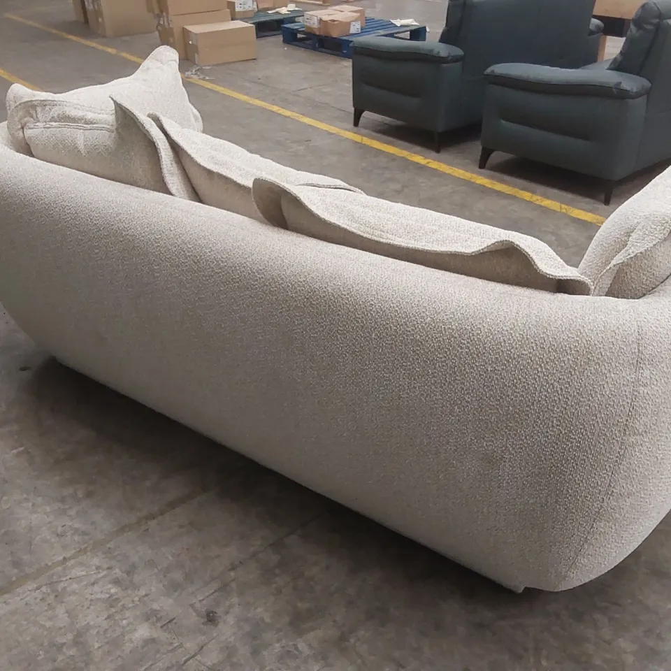 QUALITY DESIGNER BAIE 4 SEATER FORZA FABRIC SOFA - NATURAL