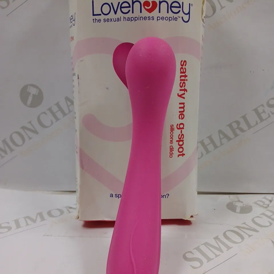 BOXED LOVEHONEY SATISFY ME G-SPOT SILICONE DILDO 