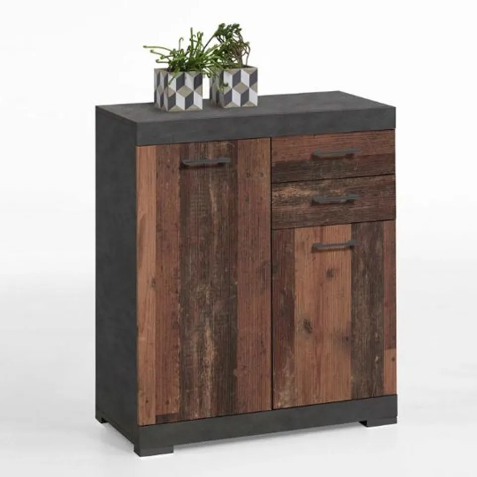 BRAND NEW BOXED HOLTE WOODEN SMALL SIDEBOARD IN MATERA AND OLD STYLE DARK (1 BOX)