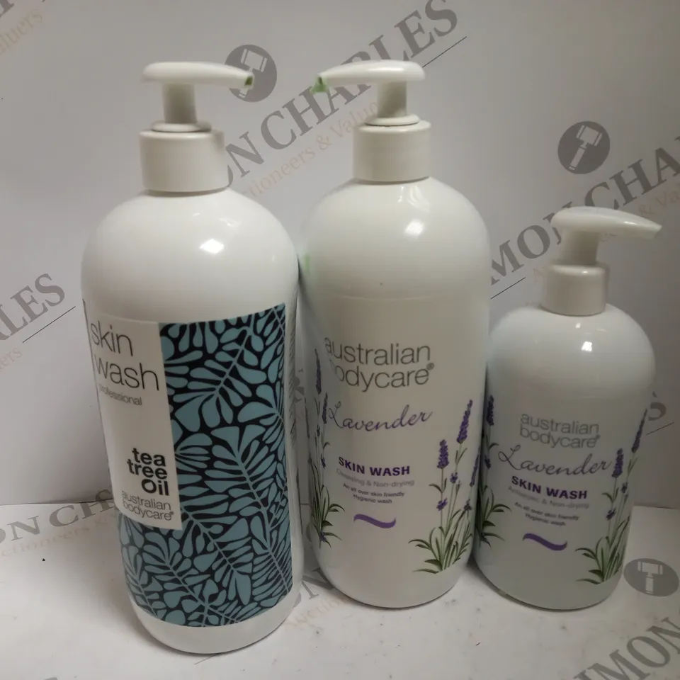 3 AUSTRALIAN BODYCARE PRODUCTS TO INCLUDE SKINWASH, TEA TREE OIL