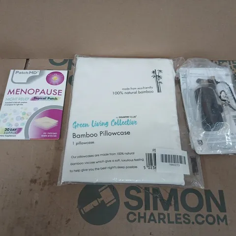 LARGE QUANTITY OF ASSORTED ITEMS TO INCLUDE PHILIPS POWER BANK, BAMBOO PILLOWCASE, MENOPAUSE RELIEF PATCHES, ETC - COLLECTION ONLY