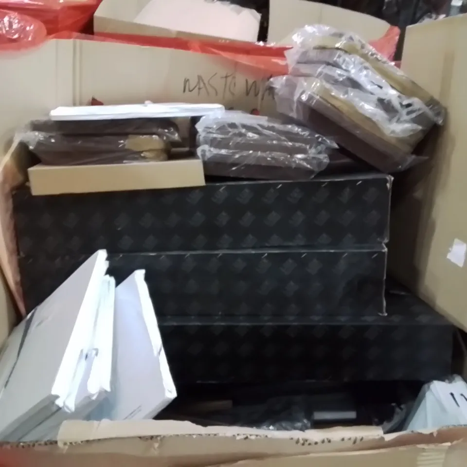 PALLET OF ASSORTED HOUSEHOLD GOODS AND PRODUCTS TO INCLUDE;VIOLIN,LUX WHIRLPOOL SHOWER FITTING,MAGNETIC DARTBOARD 