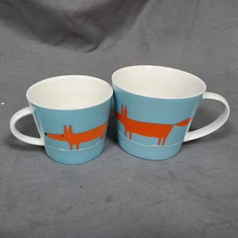 PAIR OF SCION LIVING FOX MUGS IN BLUE