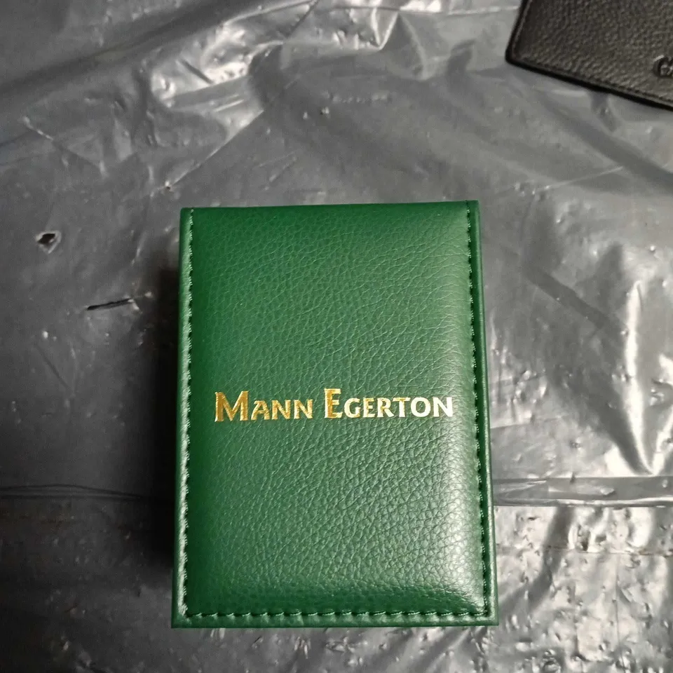 MANN EGERTON CHRONOGRAPH WATCH – BLUE DIAL, ROSE GOLD CASE, BLACK STRAP (BOXED)