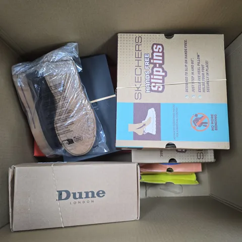 APPROXIMATELY 8 ASSORTED PAIRS OF SHOES IN VARIOUS SIZES, STYLES & COLOURS TO INCLUDE BRANDS SUCH AS DUNE, SKECHERS, RUTH LANGSFORD, ETC