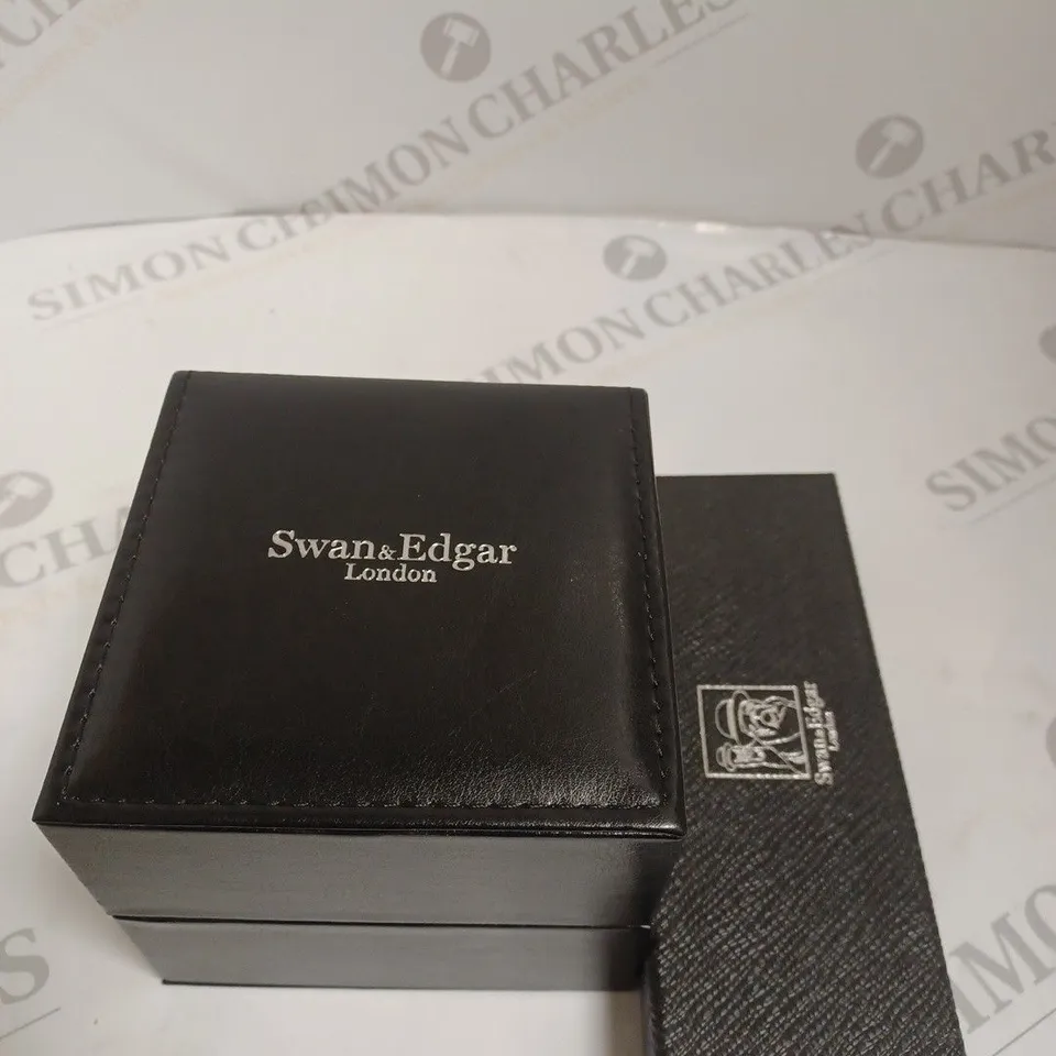 BOXED SWAN & EDGAR LTD ED ROTATING SPEEDSTAR WATCH BLACK SILICONE STRAP WITH SWAN & EDGAR PEN