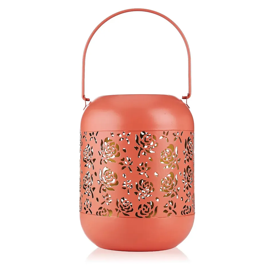 GARDEN STORIES RUSTIC METAL FLORAL LANTERNS
