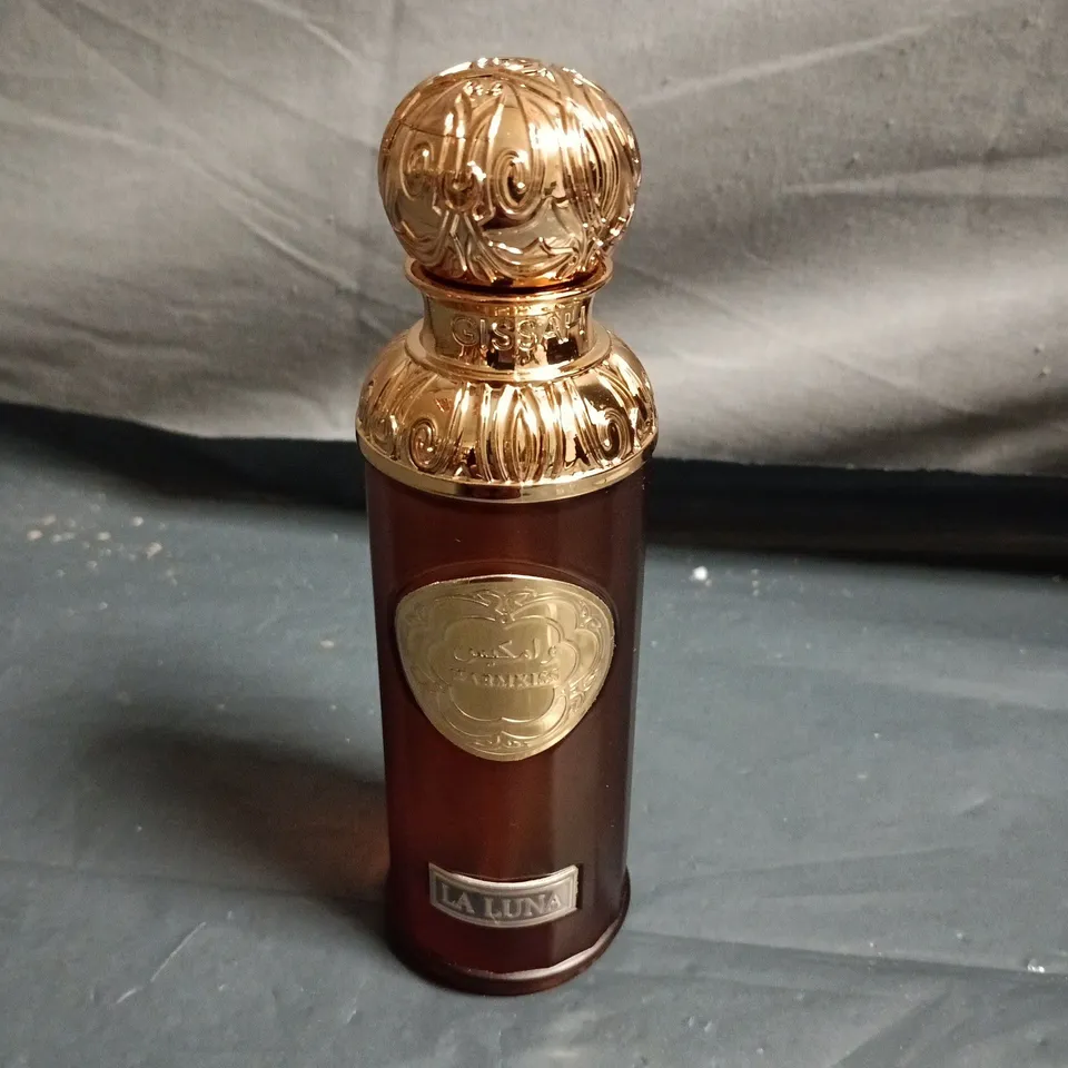 La Luna Perfume Bottle with Ornate Gold Cap 