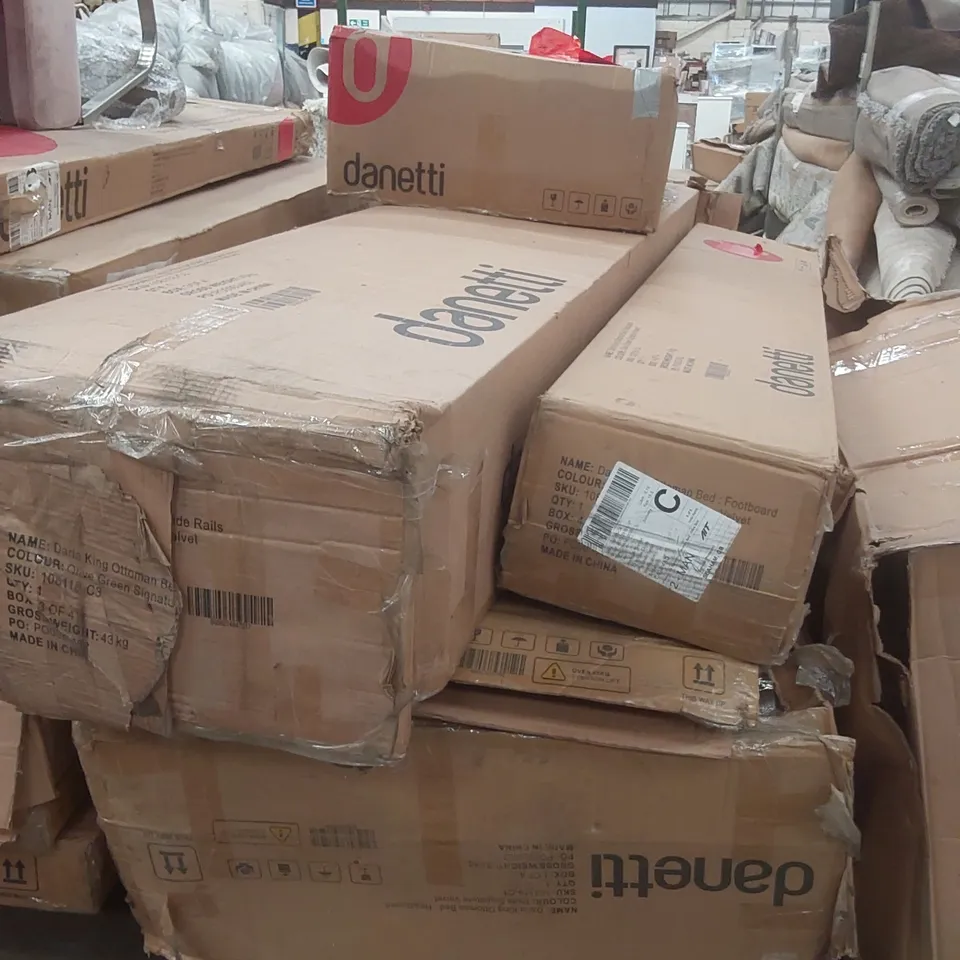 PALLET CONTAINING A LARGE QUANTITY OF ASSORTED DANETTI FURNITURE PARTS