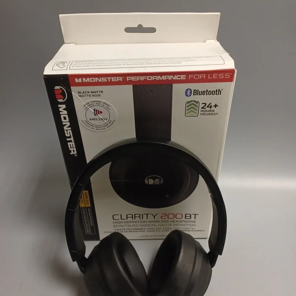 BOXED MONSTER CLARITY 200 WIRELESS BLUETOOTH HEADPHONES 