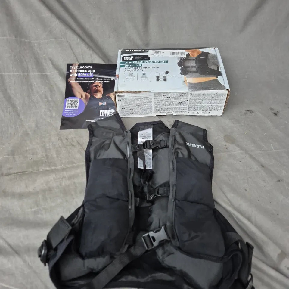 CORENGTH ADJUSTABLE WEIGHTED VEST – 5KG (BLACK)
