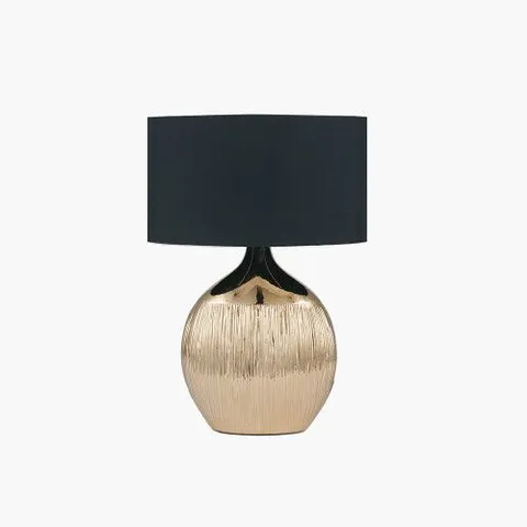 BOXED GEMINI GOLD ETCHED CERAMIC TABLE LAMP