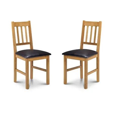 BOXED SET OF 2 CARMEL SLAT BACK SIDE CHAIRS - OILED OAK (1 BOX)