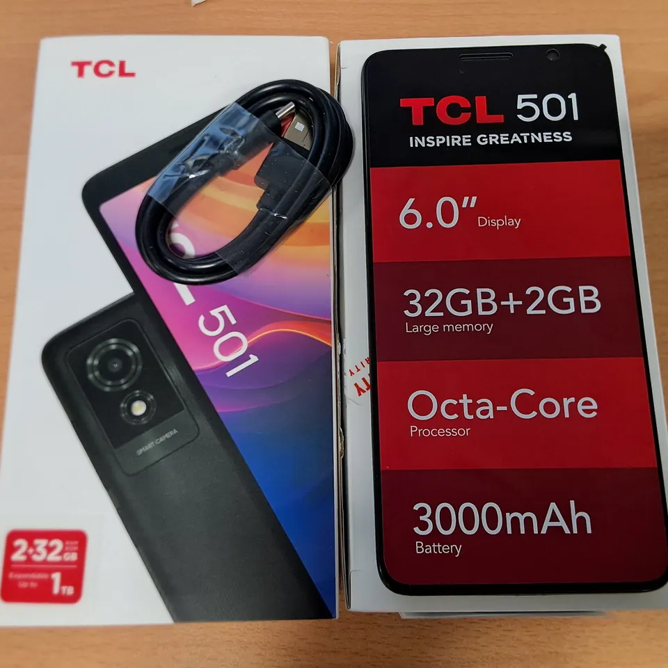 BOXED TCL 501 32GB IN PRIME BLACK 