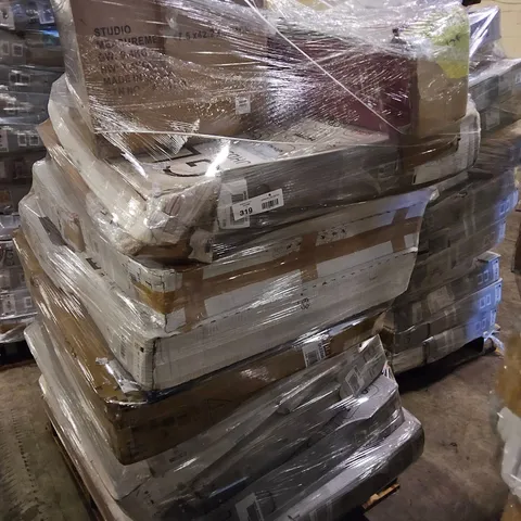 PALLET OF APPROXIMATELY 11 TELEVISIONS, AIR FRYER 6' CHRISTNPMAS TREE PRE-LIT