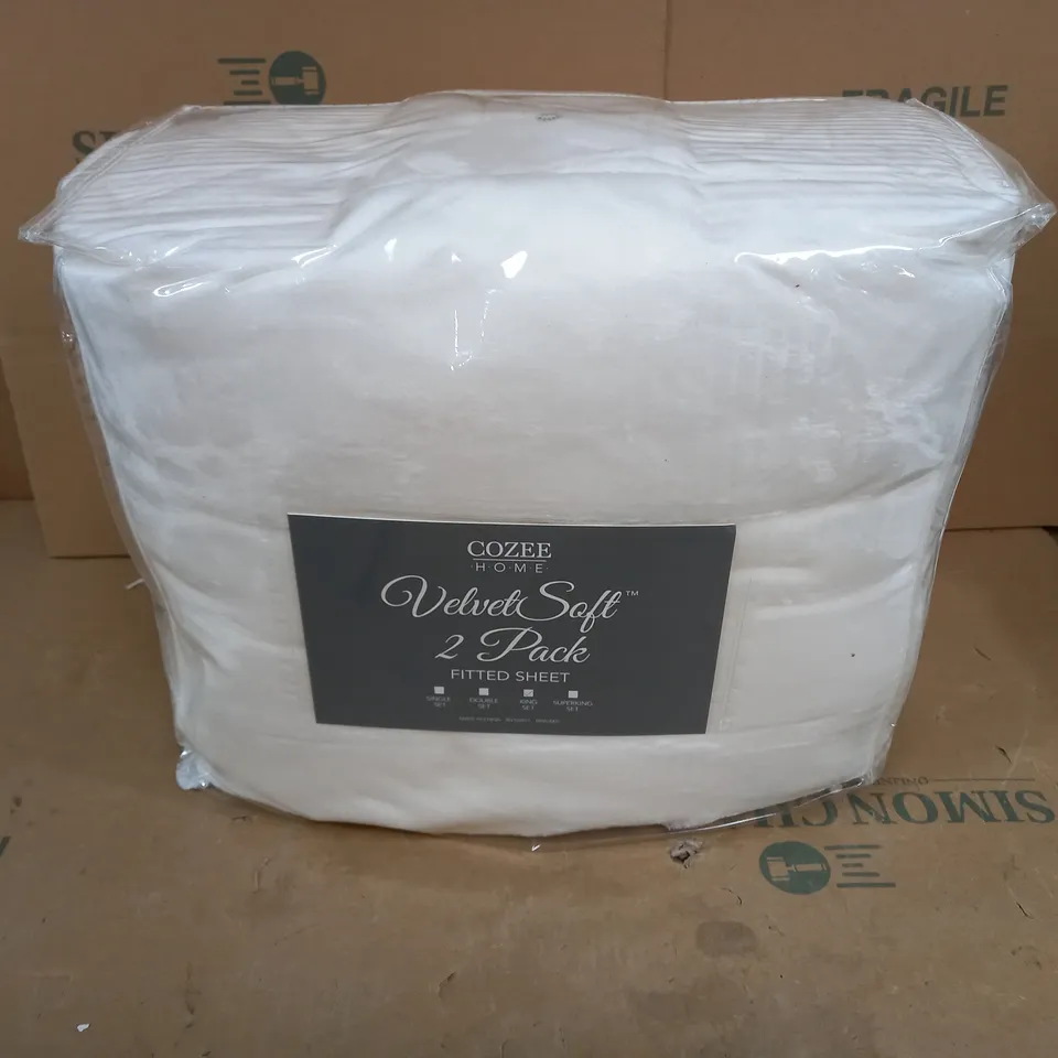 COZEE HOME VELVET SOFT FITTED SHEET SET - KING