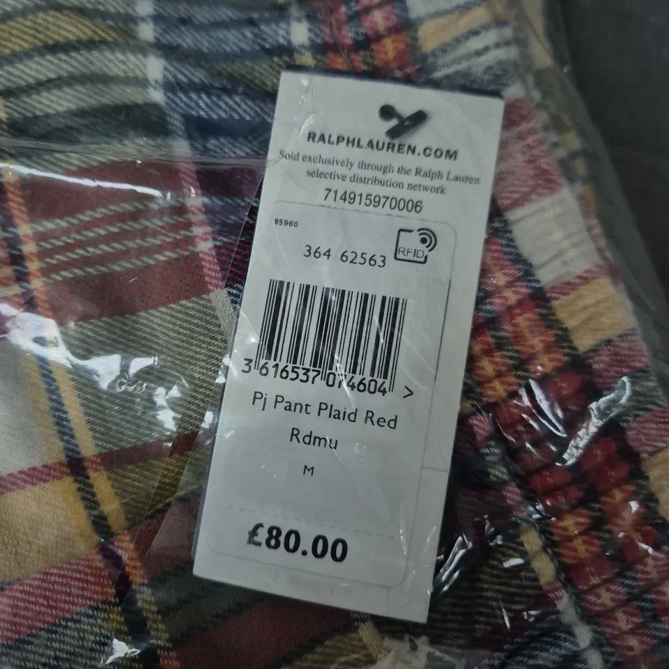 BAGGED RALPH LAUREN PLAID RED PAJAMA PANTS – SIZE M