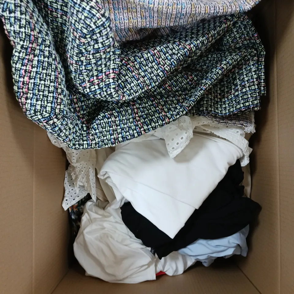 APPROXIMATELY 20 ASSORTED CLOTHING PRODUCTS IN VARIOUS STYLES & SIZES TO INCLUDE DRESSES, JUMPERS, TROUSERS ETC