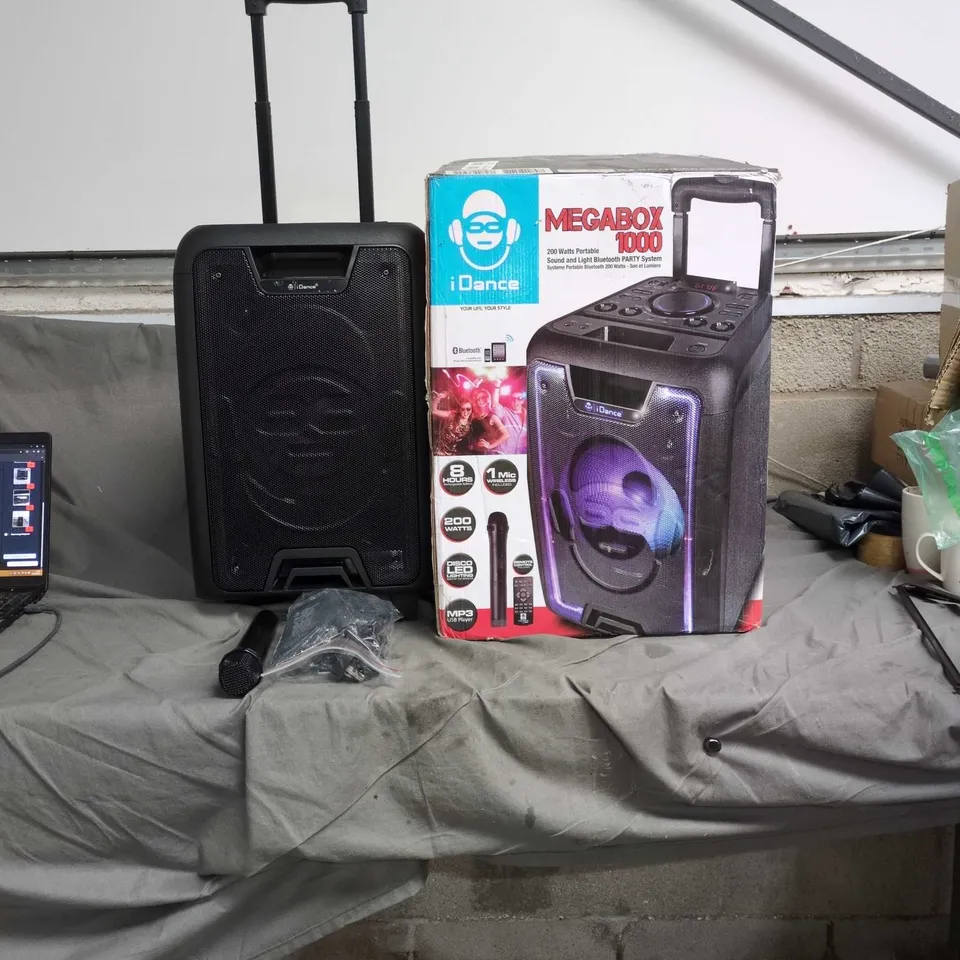 IDANCE MEGABOX 1000 PORTABLE 200W BLUETOOTH PARTY SPEAKER WITH LED LIGHTS