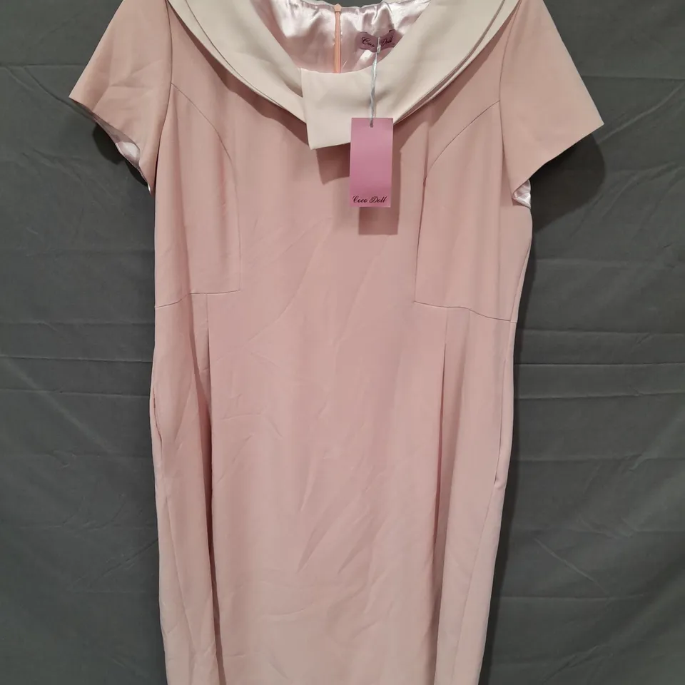 COCO DOLL COLLARED DRESS IN PALE PINK - SIZE 18