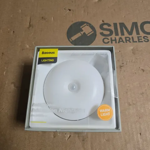 BOX OF APPROXIMATELY 70 X BASEUS LIGHTING NIGHT LIGHT – ROUND WHITE LED NIGHT LIGHT (WARM LIGHT)