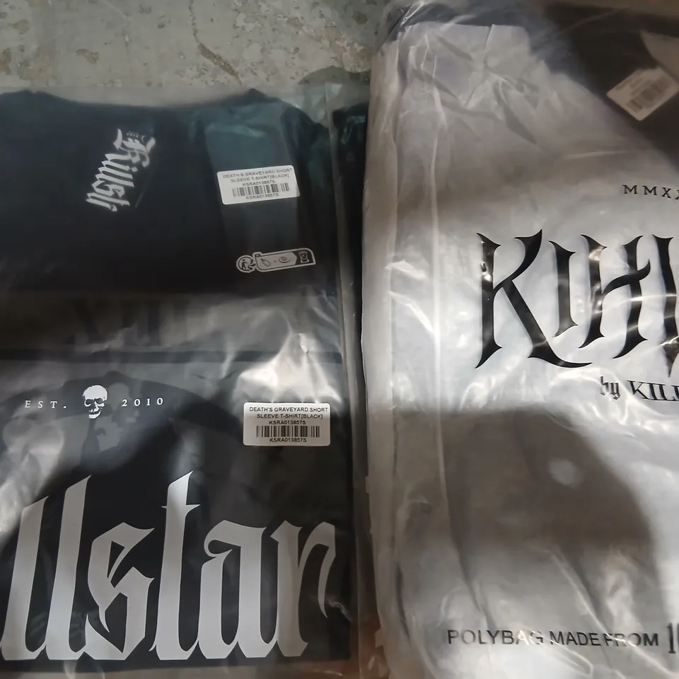 APPROXIMATELY 20 BRAND NEW KILLSTAR CLOTHING PRODUCTS TO INCLUDE; DEADVAULT HOODIE AND DEATHS GRAVEYARD SHORT SLEEVE T SHIRT