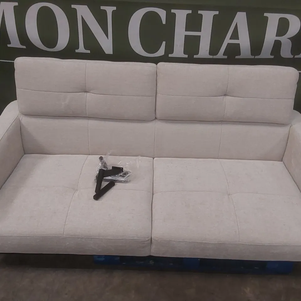 DANETTI COLTON IVORY CHENILLE 3 SEATER SOFA RRP £1699