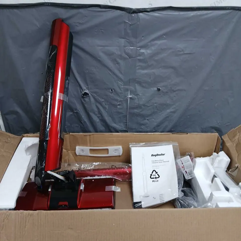 BOXED RUGDOCTOR CORDLESS FLOOR CLEANER IN RED