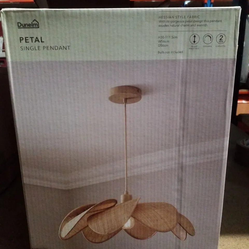 BOXED DUNELM PETAL SINGLE PENDANT