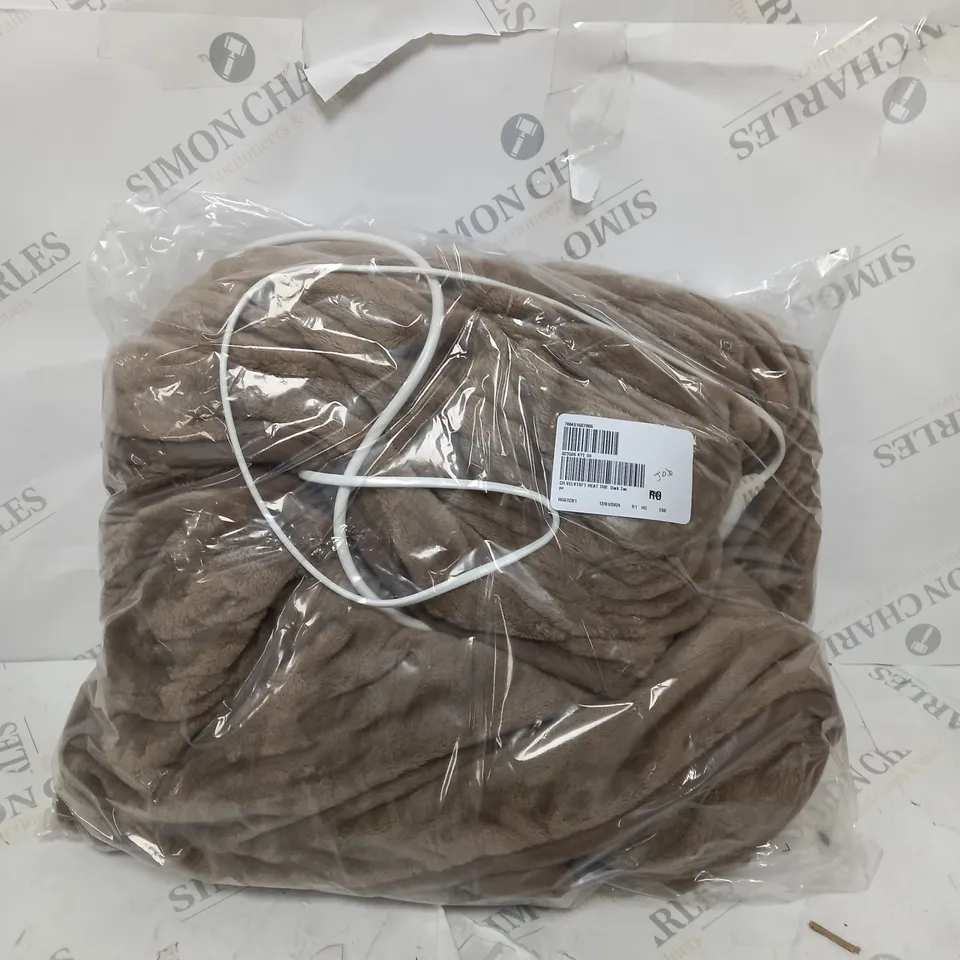 BOXED COZEE HOME VELVETSOFT HEATED THROW IN DARK TAUPE