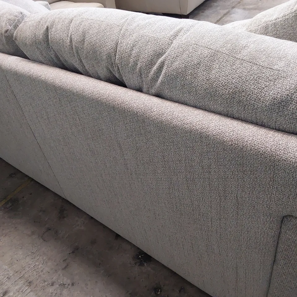 DESIGNER THREE SEATER SOFA GREY FABRIC 