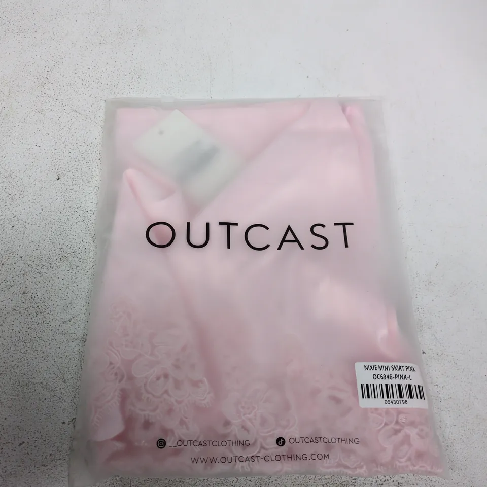 OUTCAST NIXIE MINI SKIRT – PINK, UK SIZE L