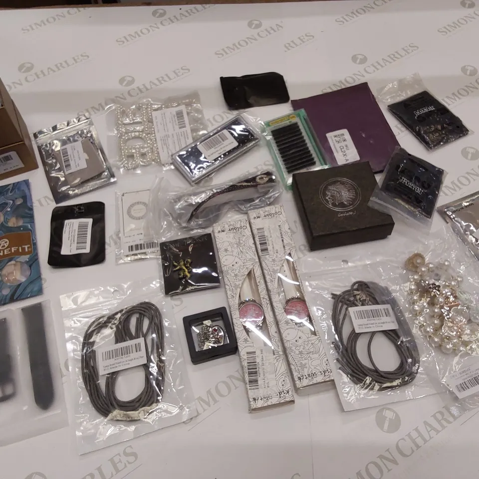 24 BRAND NEW ITEMS TO INCLUDE: 2 KIDS WATCHES, WATCH STRAPS, QUARTZ POCKET WATCH, NOSE STUDS