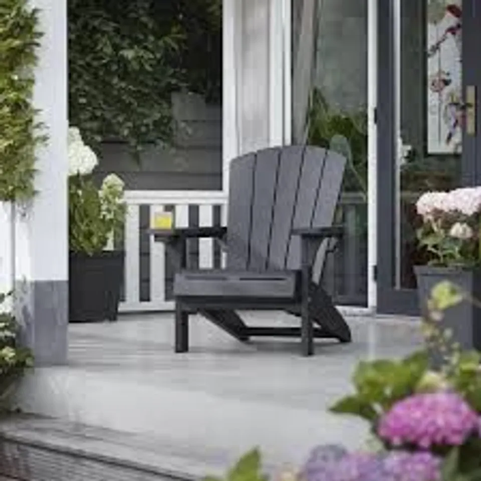 BOXED KETER EVEREST ADIRONDACK OUTDOOR GARDEN FURNITURE CHAIR (1 BOX)