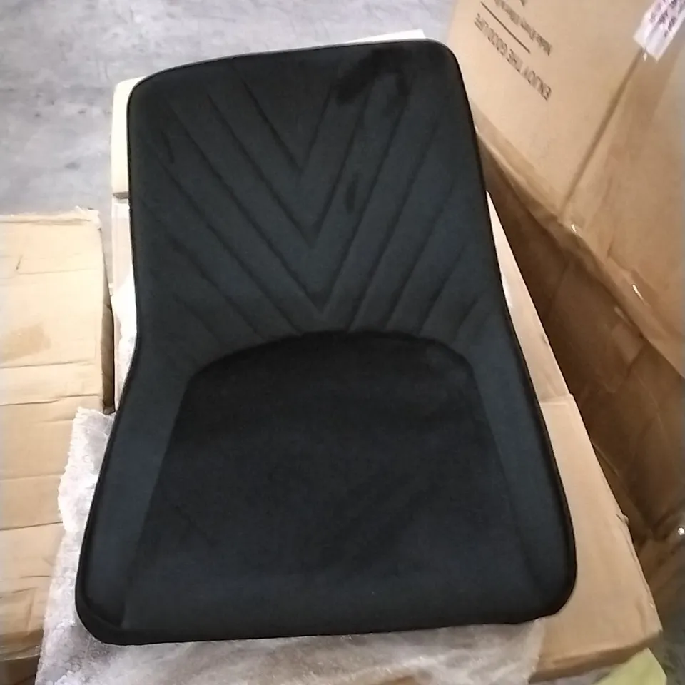 BOXED MODERN KITCHEN BAR STOOLS SET OF 2 WITH SOFT VELVET SEAT in black