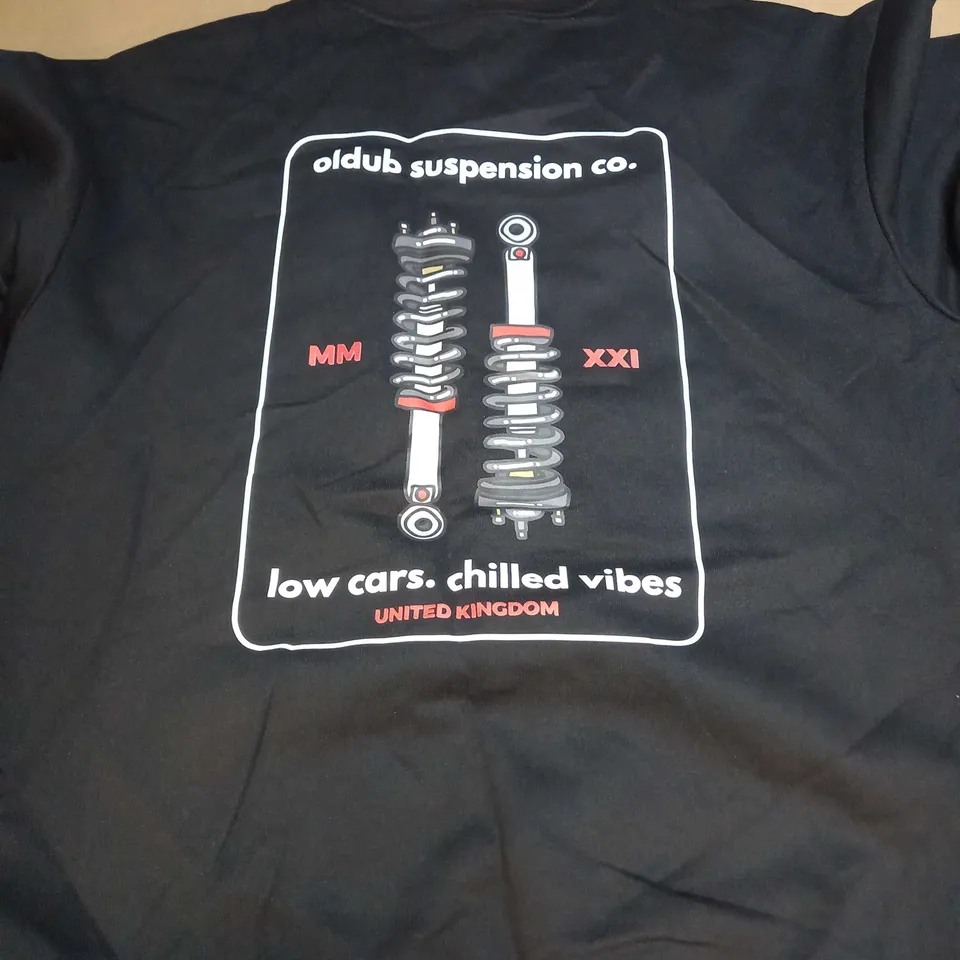 H&M 'OLDUB SUSPENSION CO' BLACK JUMPER - UK L