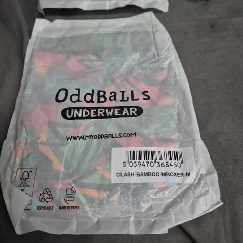 ODDBALLS UNDERWEAR BAMBOO BOXER BRIEFS, SIZE M – 2 PACK (CLASH BAMBOO & FANCY PANTS)