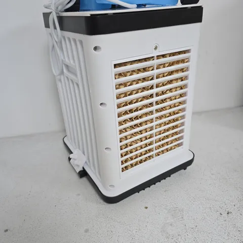 PORTABLE EVAPORATIVE AIR COOLER WITH BLUE COOLING PACKS β WHITE UNIT