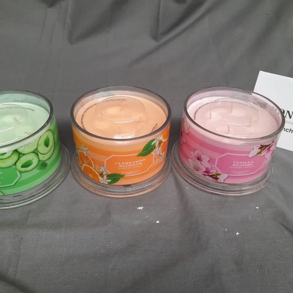 SET OF 3 LARGE HOMEWORX SCENTED CANDLES - COLLECTION ONLY