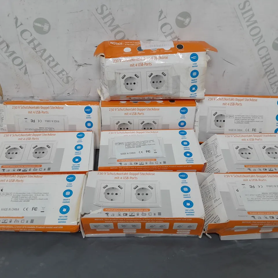 10 BOXED 230V DOUBLE SOCKET