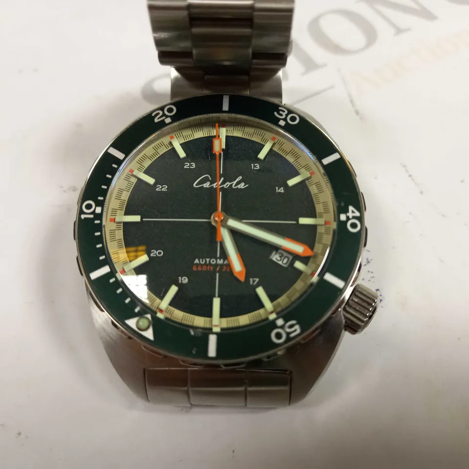 UNBOXED CADOLA STAINLESS STEEL AUTOMATIC MENS WRIST WATCH WITH GREEN FACE 