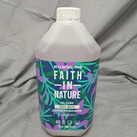 FAITH IN NATURE RELAXING BODY WASH - LAVENDER & GERANIUM - 5L