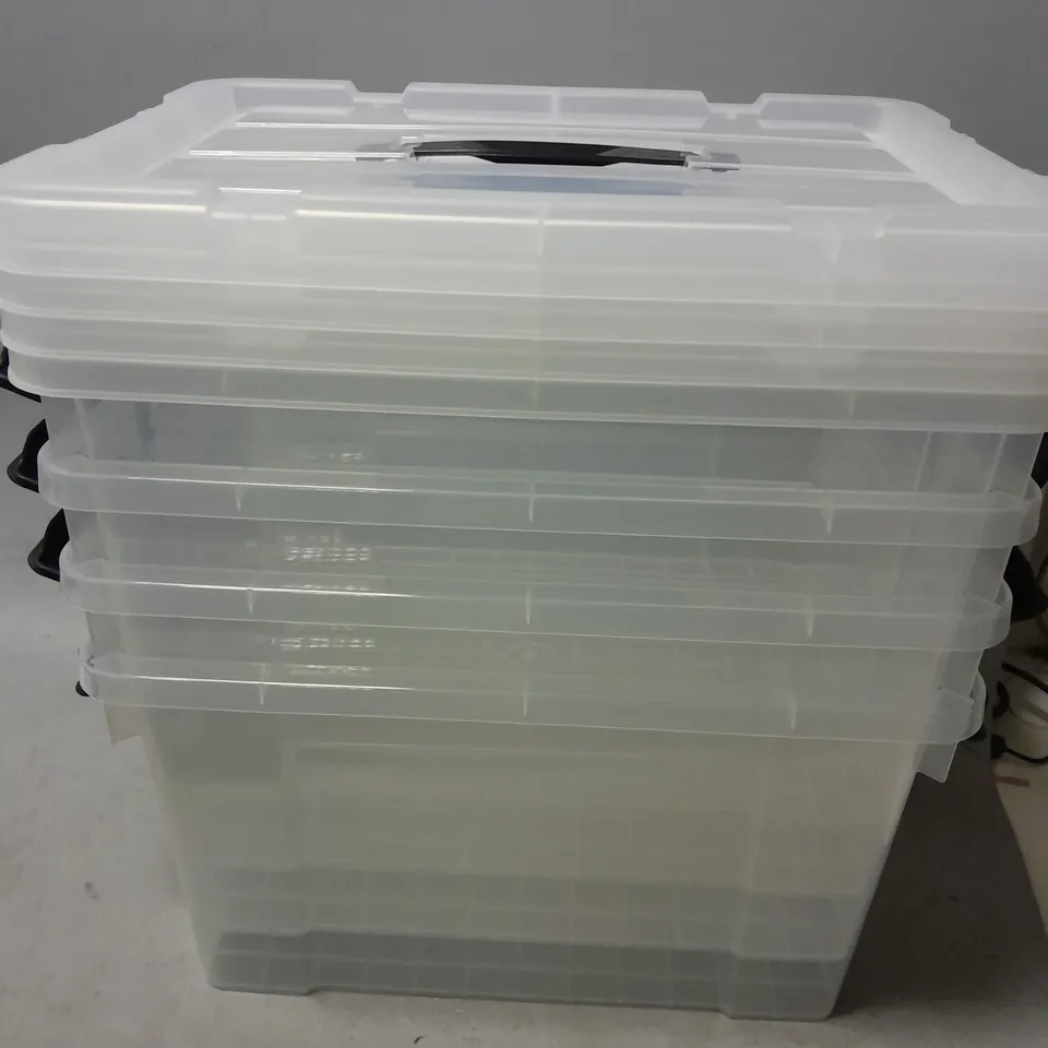 BOXED CETOMO CLEAR PLASTIC STORAGE BOXES SET OF 4 