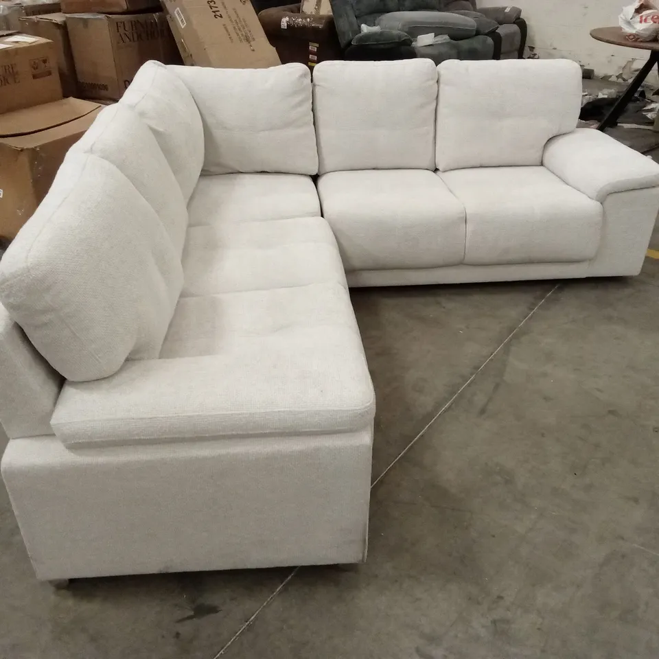 KANSAS CORNER SOFA, IVORY WOVEN CHENILLE FABRIC