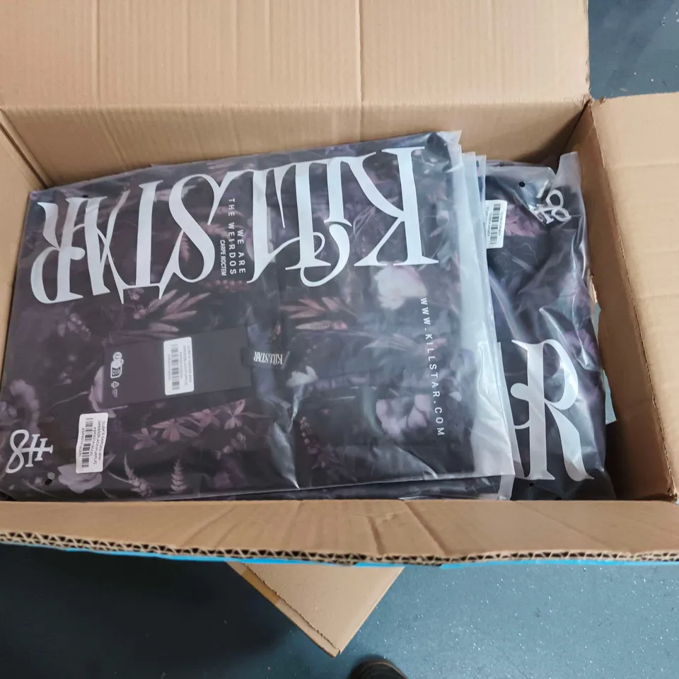 LOT OF APPROXIMATELY 28 BRAND NEW KILLSTAR DUSK GARDEN MINI DRESSES - INCLUDES SIZES L & XL