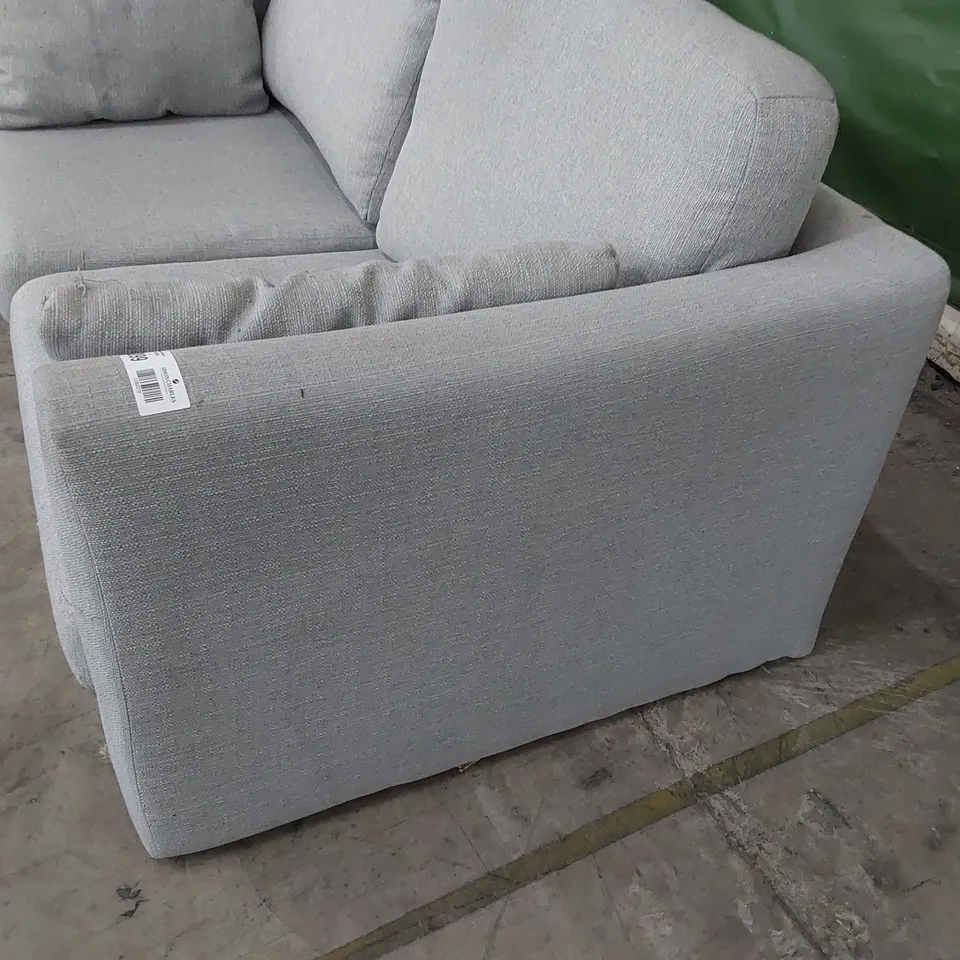 DESIGNER THREE SEATER SOFA GREY FABRIC 
