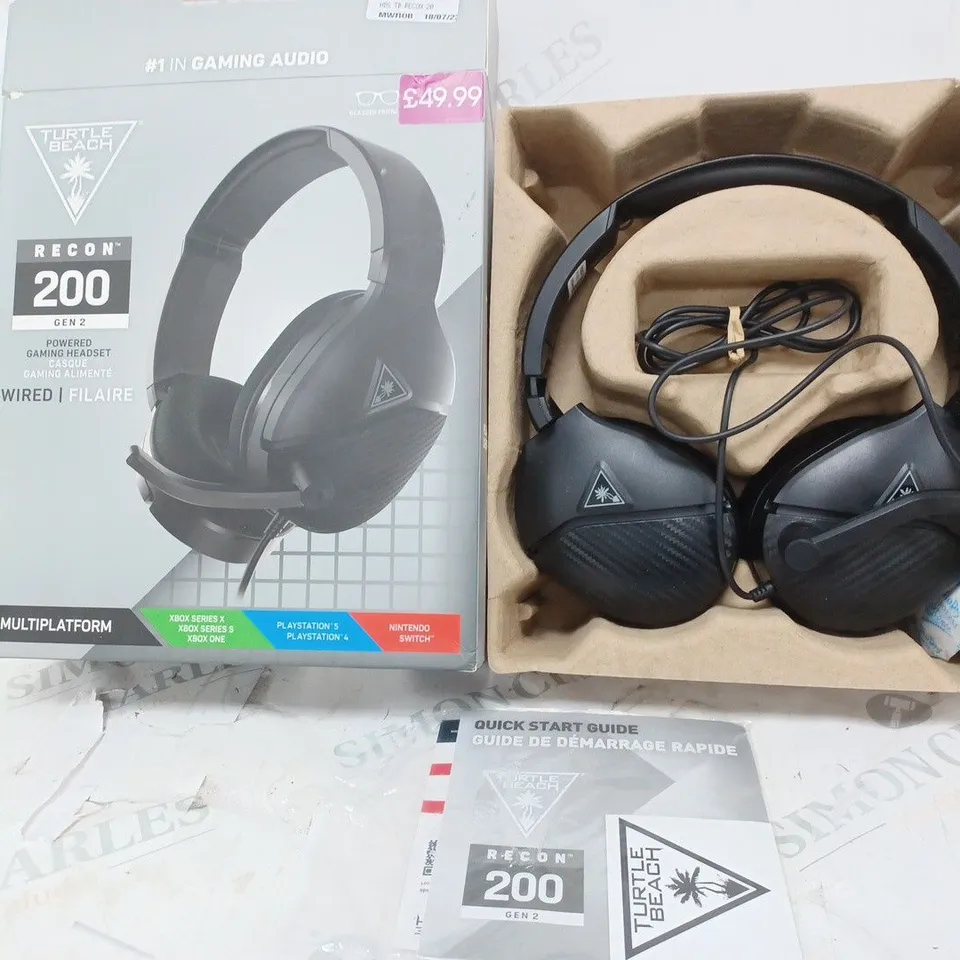 BOXED TURTLE BEACH RECON 200 GEN 2 POWERED GAMING HEADSET