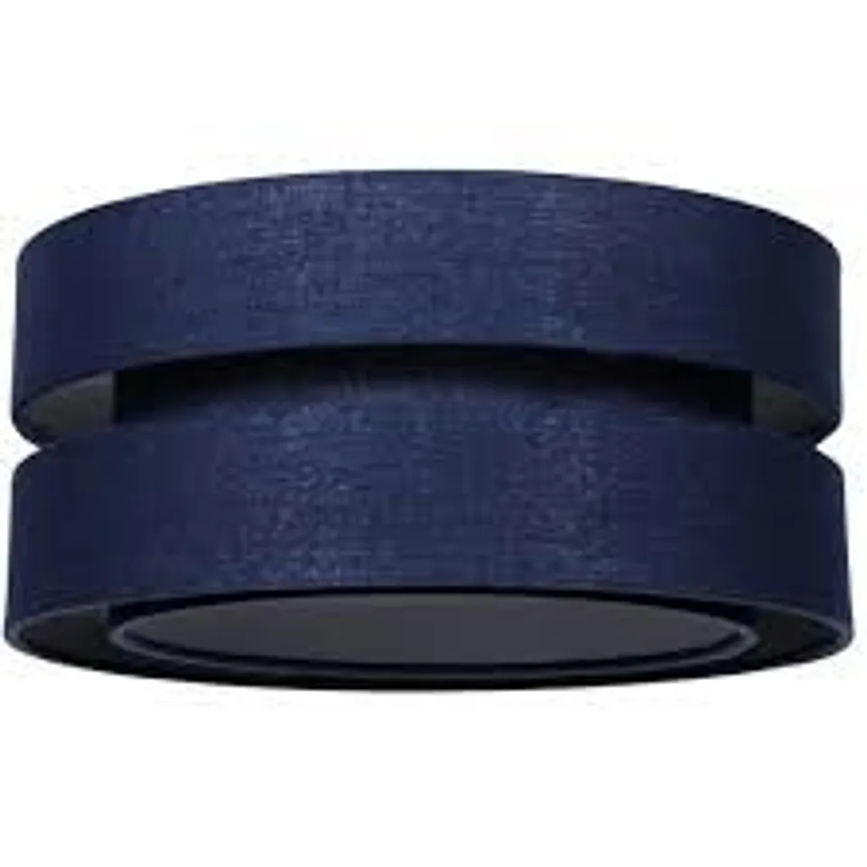 BOXED HAPPY HOMEWARES 3 TIER MIDNIGHT BLUE LINEN FABRIC PENDANT SHADE