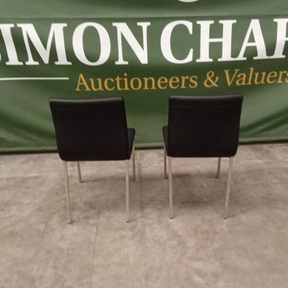 SET OF 2 QUALITY DESIGNER AUDREY DINING CHAIRS, PU LEATHER