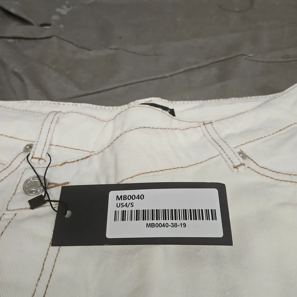 MOMOKROM WHITE DENIM MINI SKIRT – UK 8 (US 4, S)